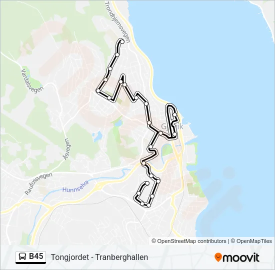 B45 Bus Line Map