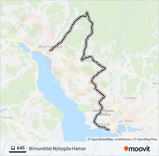 645 bus Line Map