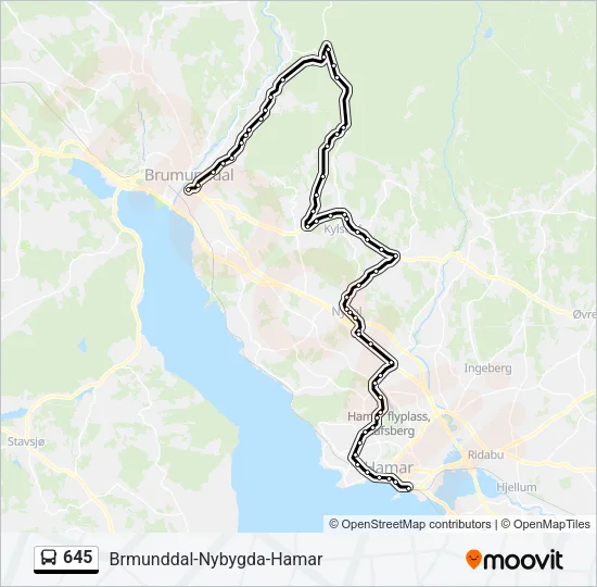 645 Bus Line Map