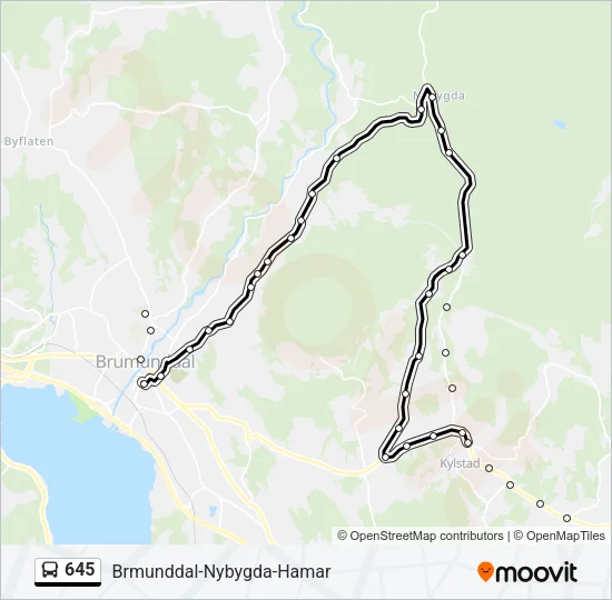 645 Bus Line Map