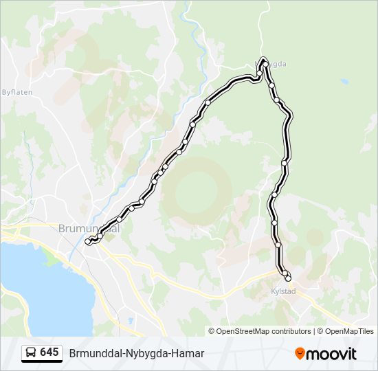 645 bus Line Map