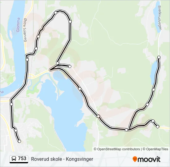 753 Bus Line Map