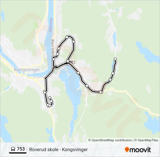 753 Bus Line Map