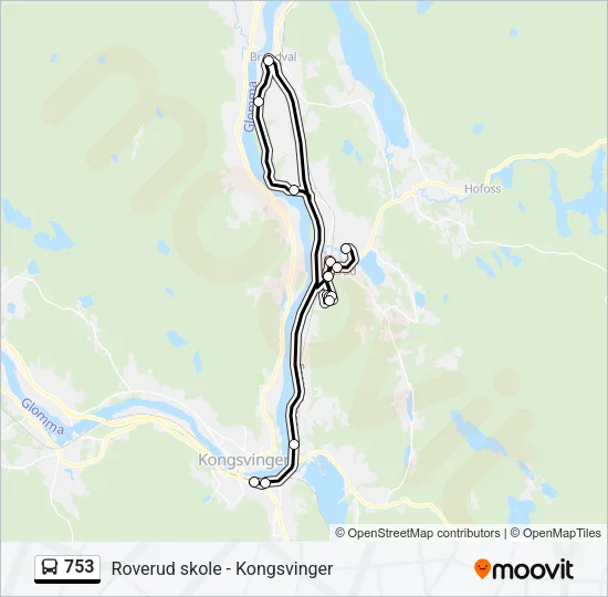 753 Bus Line Map