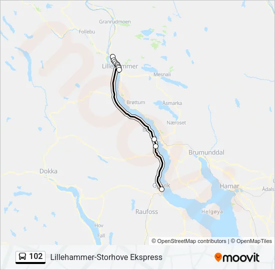 102 Bus Line Map