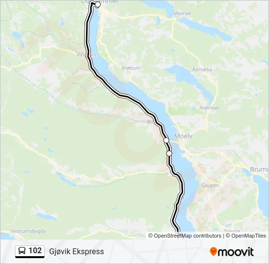 102 Bus Line Map