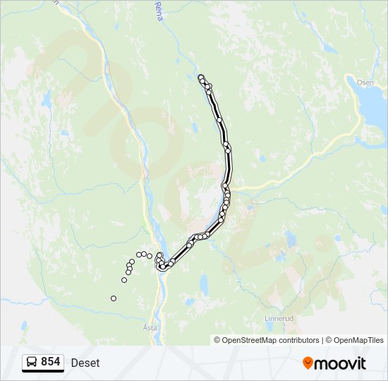 854 Bus Line Map
