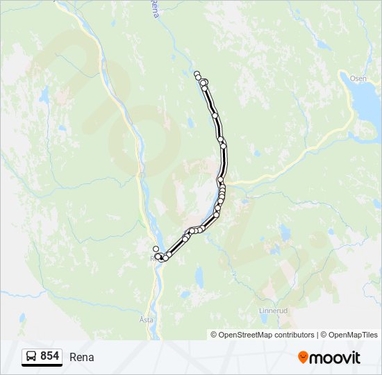 854 bus Line Map