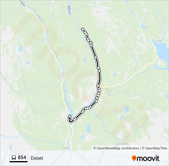 854 bus Line Map