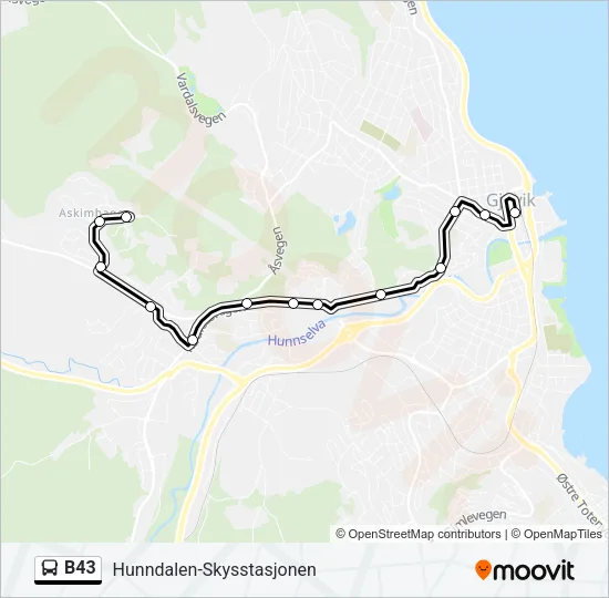 B43 Bus Line Map