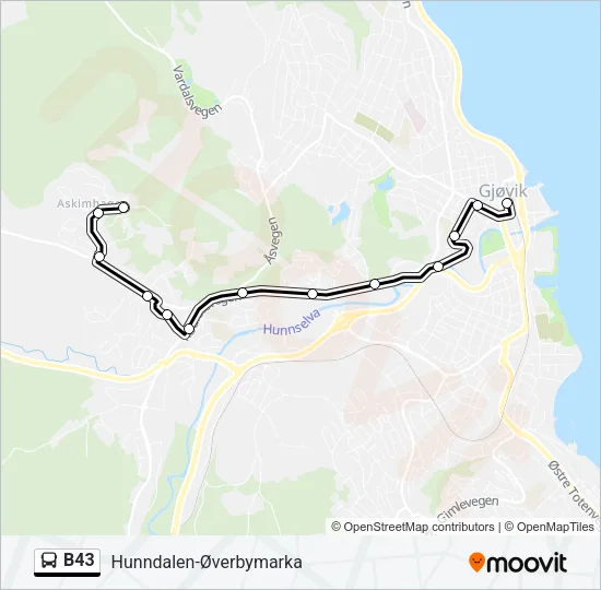 B43 Bus Line Map