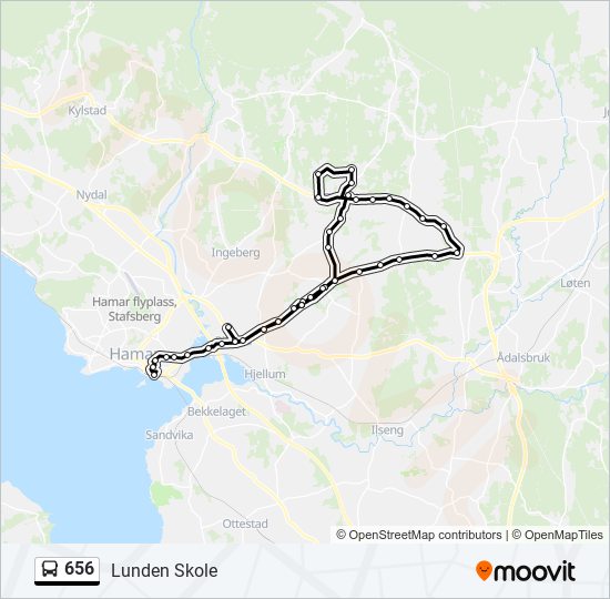 656 bus Line Map