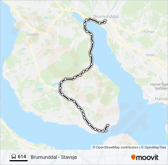 614 Bus Line Map