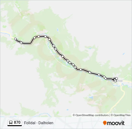 870 Bus Line Map