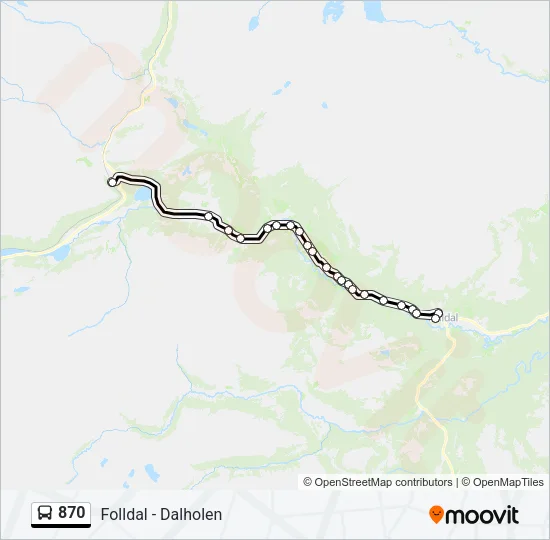 870 Bus Line Map