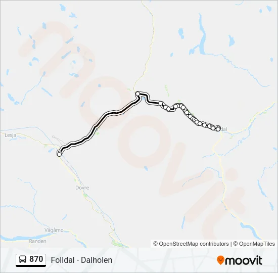870 Bus Line Map