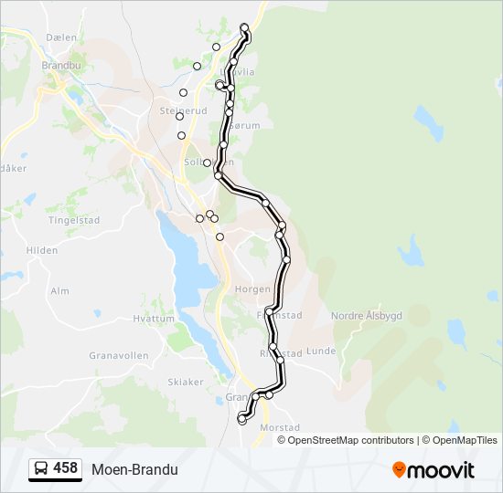 458 bus Line Map