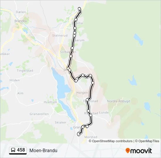 458 Bus Line Map