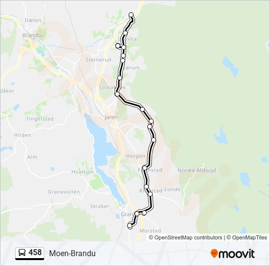 458 bus Line Map