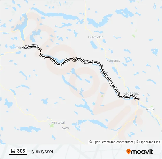 303 Bus Line Map