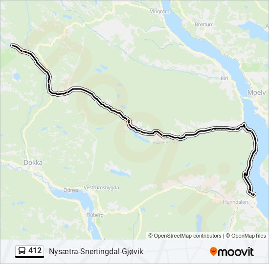 412 bus Line Map