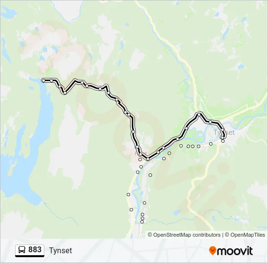 883 Bus Line Map