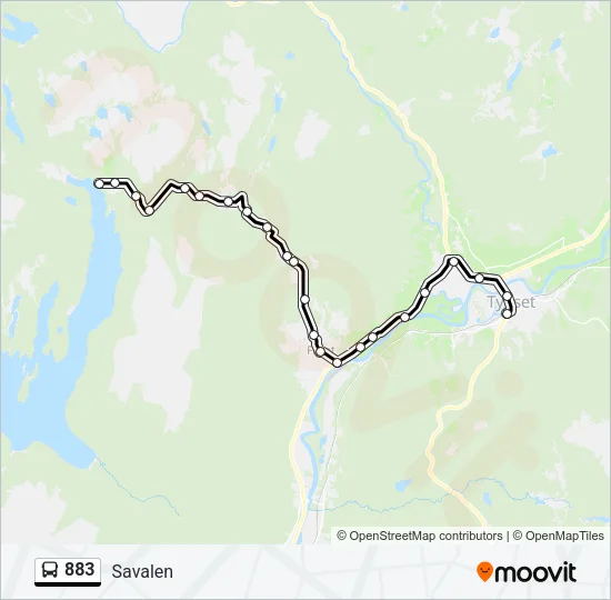 883 Bus Line Map