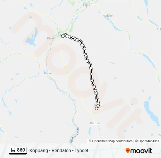 860 Bus Line Map