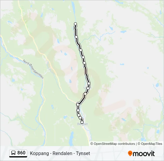 860 Bus Line Map