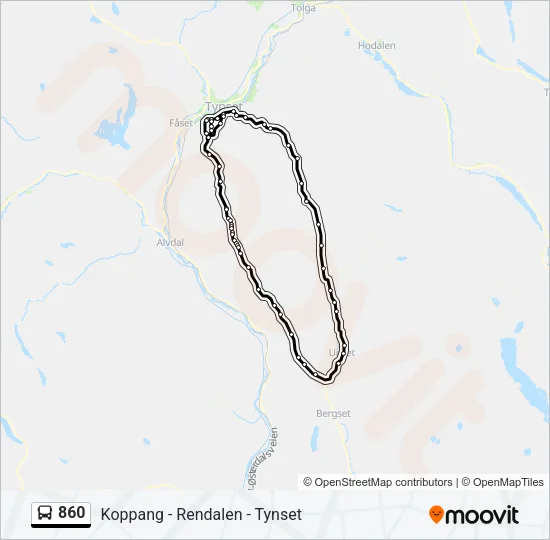 860 Bus Line Map