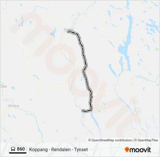 860 Bus Line Map