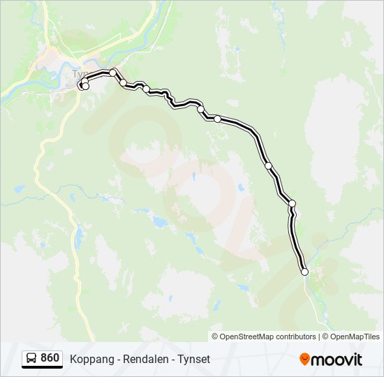 860 bus Line Map