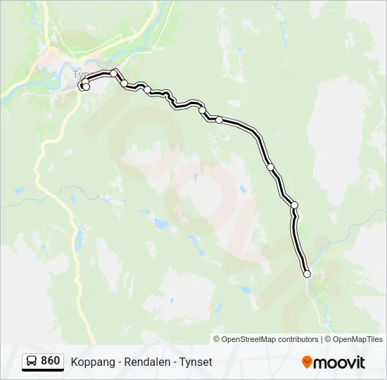 860 Bus Line Map