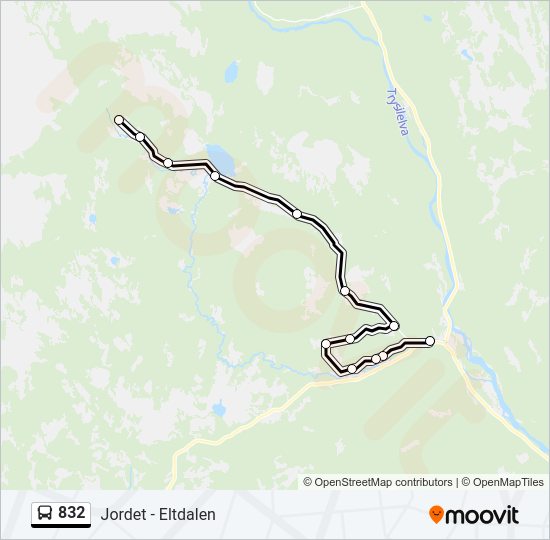 832 bus Line Map