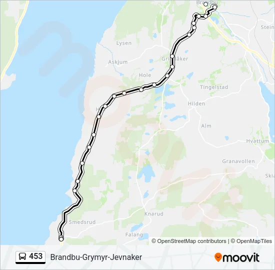 453 Bus Line Map