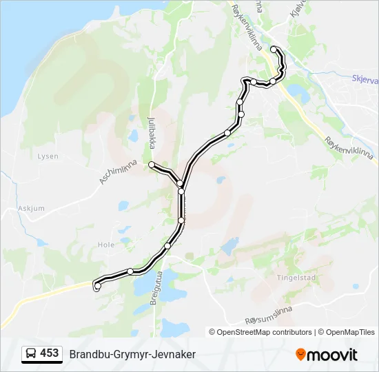 453 Bus Line Map