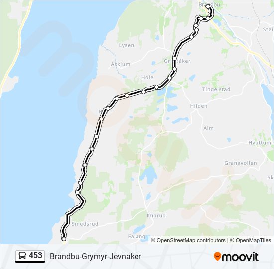 453 bus Line Map