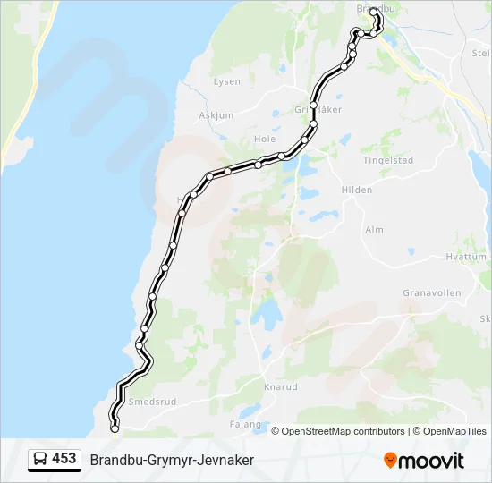 453 Bus Line Map