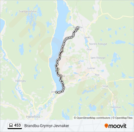 453 bus Line Map