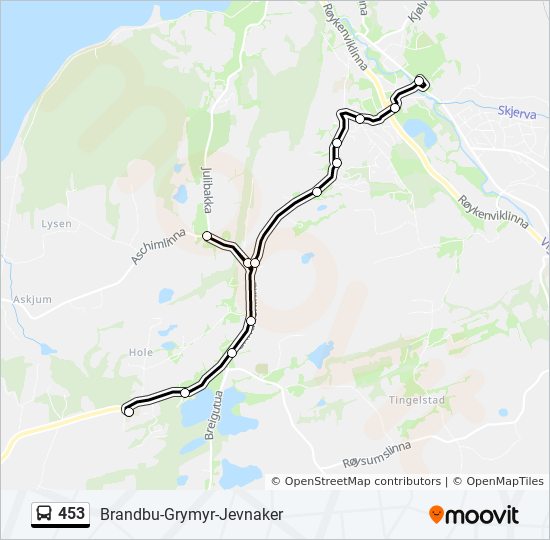 453 bus Line Map