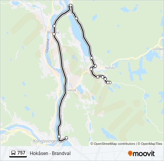 757 bus Line Map