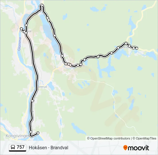 757 Bus Line Map
