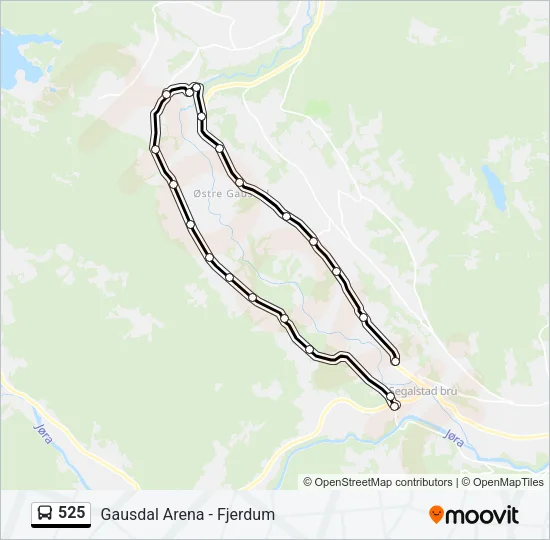 525 Bus Line Map