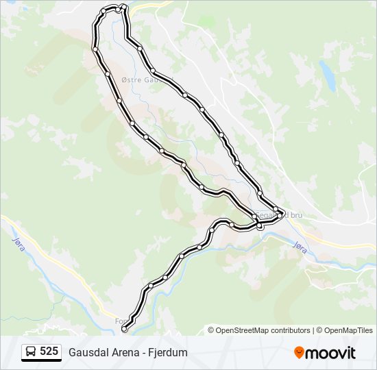 525 bus Line Map