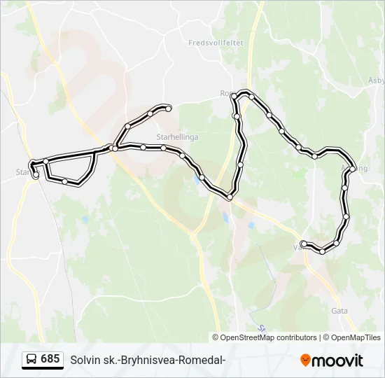 685 Bus Line Map