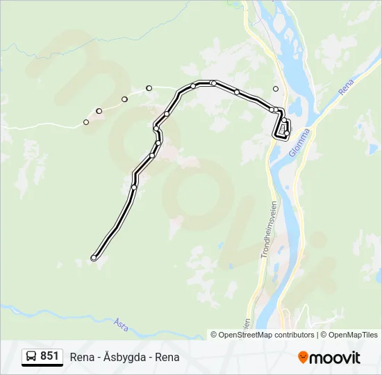 851 Bus Line Map