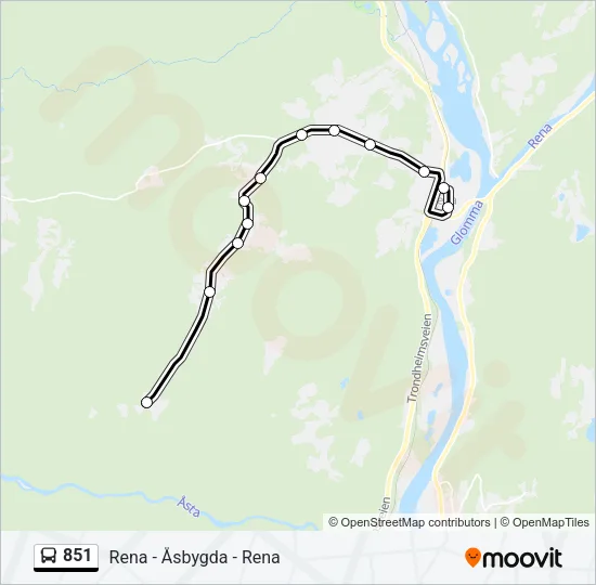 851 Bus Line Map