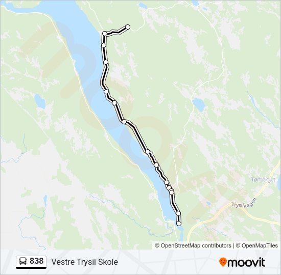 838 Bus Line Map