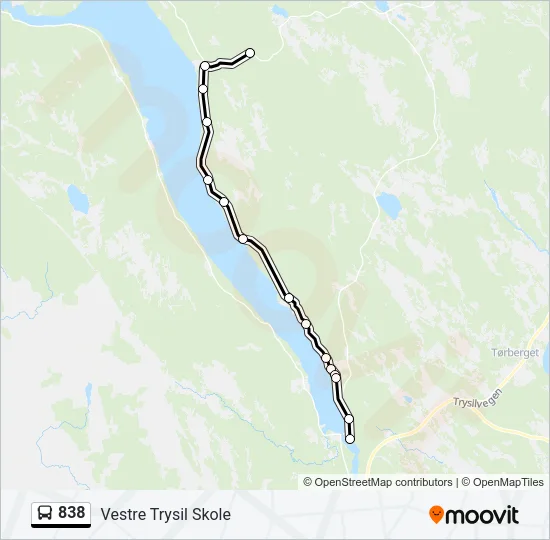 838 Bus Line Map