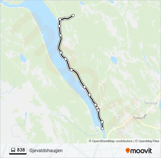 838 Bus Line Map